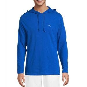 NEW TOMMY BAHAMA bali beach long sleeve hoodie in blue splash